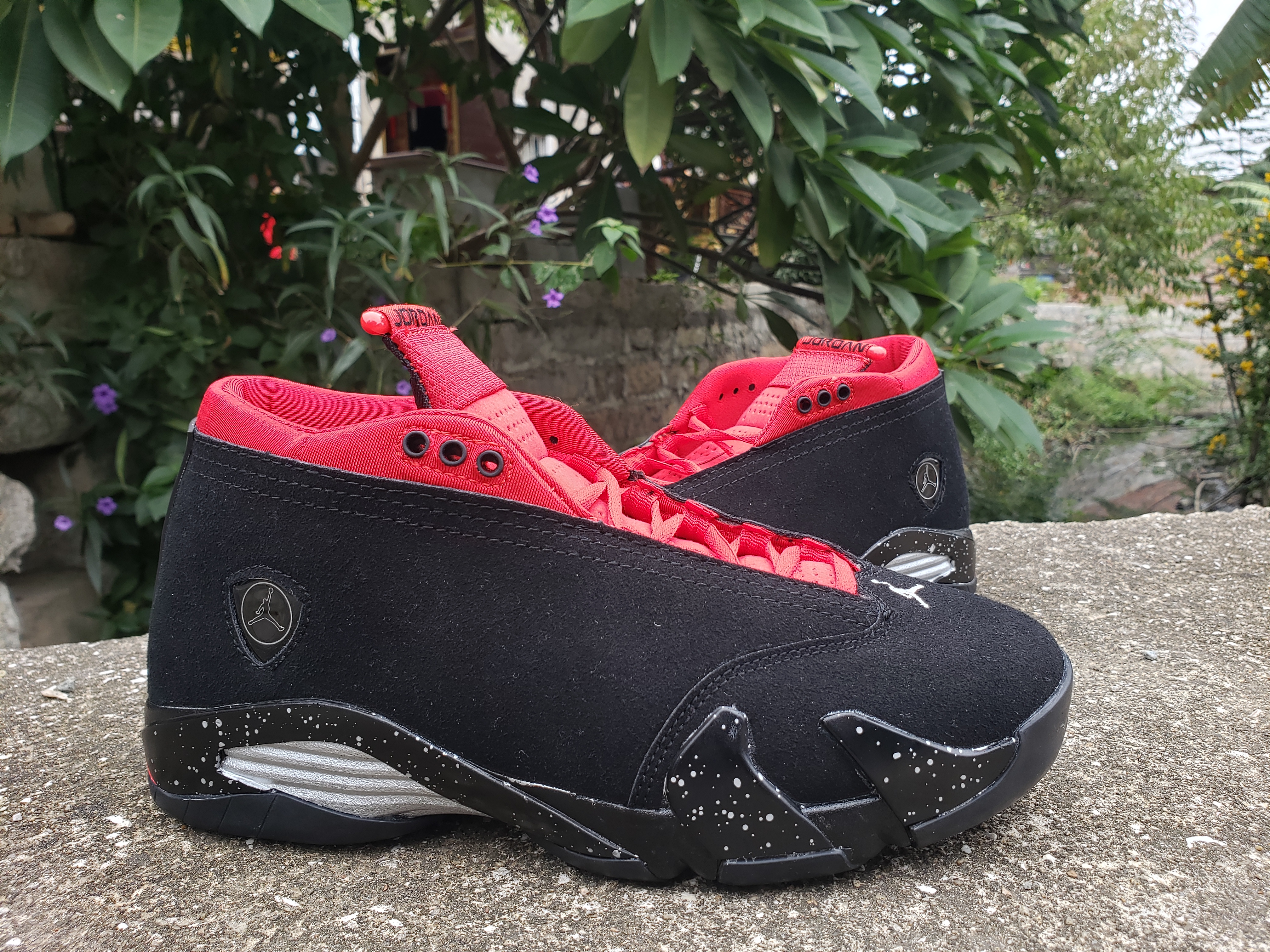 Air Jordan 14 Mid Black Red Shoes